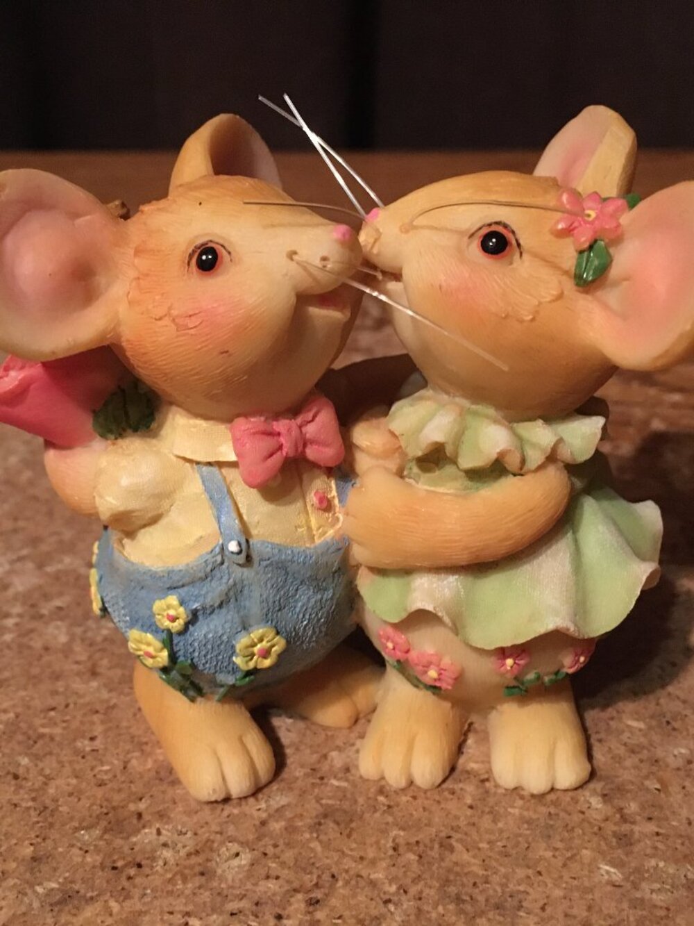 CUTE LITTLE MOUSE LOVE COUPLE FLOWERS OVERALLS DRESS